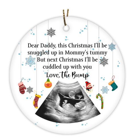 Personalized Baby Ornament Ultrasound Picture Ornament Bumps First Christmas 2022 for Mommy Daddy OP47
