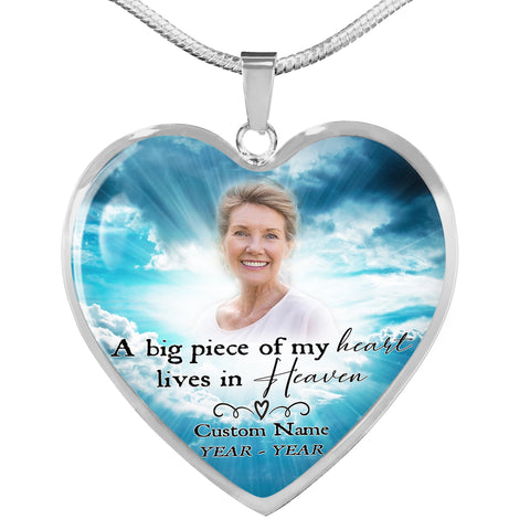 Remembrance necklace for loss of Dad Mom Daughter| Custom Memorial gift| Sympathy jewelry with photo NNT16