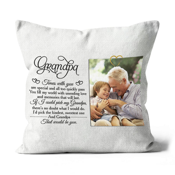 Grandpa Personalized Pillow (Insert Included) Custom Father's Day Gift for Best Papa Ever 1-side Print| NPL48