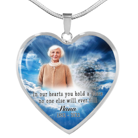 Memorial necklace with picture| Personalized sympathy remembrance jewelry| Keepsake gifts for loss NNT12