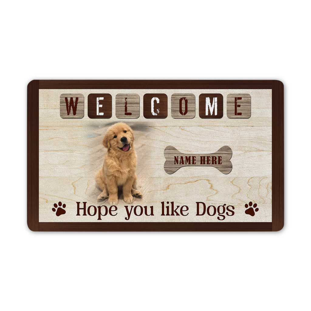 Golden Retriever | Dog | Personalized Doormat | Custom Doormat | Welcome  Mat | Housewarming Gift | Closing Gift | Last Name Door Mat