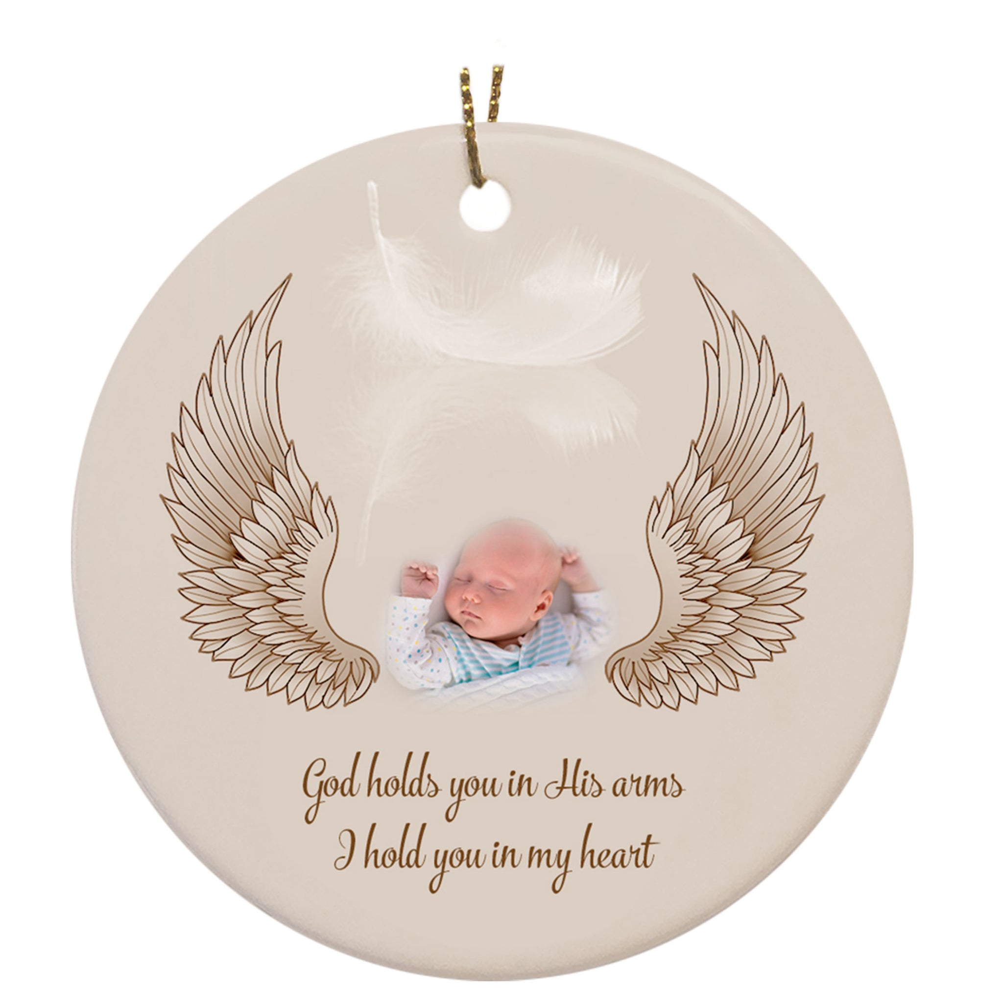 Baby Memorial Ornament - Angel Baby Custom Photo, Remembrance for Loss of A Child, Sympathy Gift, Infant Loss Bereavement Condolence| NOM160