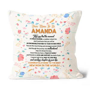 Personalized New Mom Pillow| First Mother's Day Gift for Wife, Expecting Mom, Mom To Be| JPL67