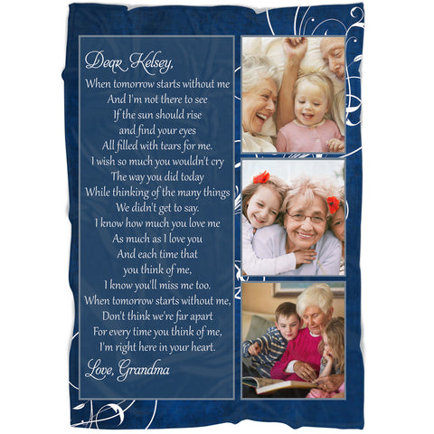 Personalized Memorial Blanket - A Letter from Heaven Custom Photo Letter Blanket Remembrance Throw N2658