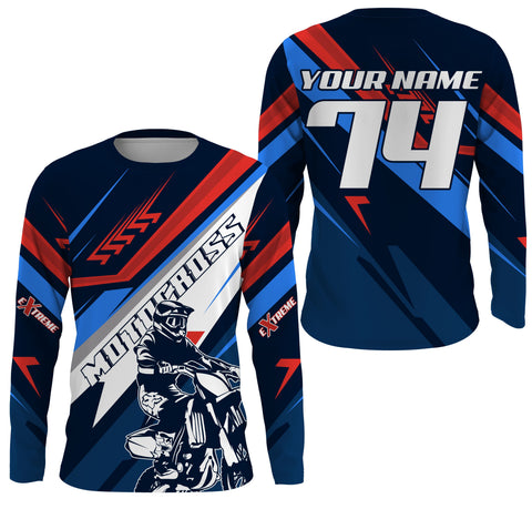 Extreme Motocross jersey personalized UPF30+ kid adult dirt bike racing long sleeves offroad Biker NMS1092