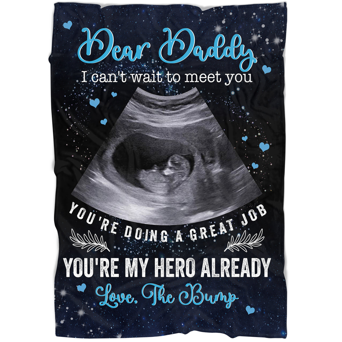Dad To Be Blanket Personlized Sonogram Photo, First Father's Day Gift for Expecting Dad, 1st Time Father N2539