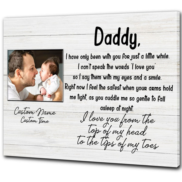 Custom Canvas for New Dad| First Father's Day Gift for Husband, Dad To Be, Expecting Dad| JC863