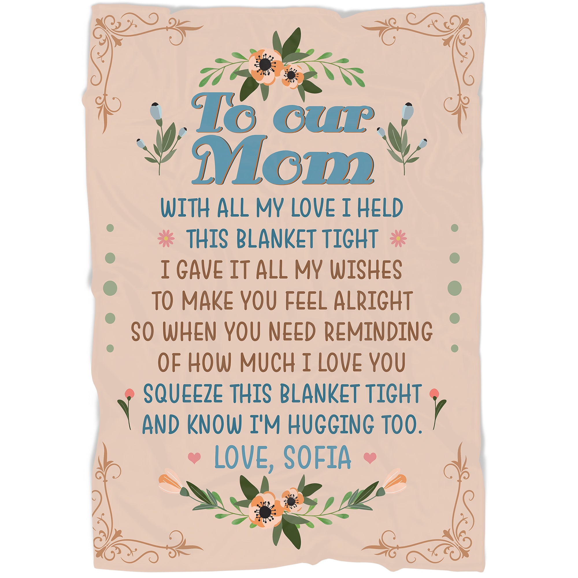 To Our Mom Blanket| Custom Sentimental Gift for Mom, Mother Gift for Mother's Day Gift| JB351