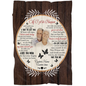 As I Sit In Heaven - Personalized Memorial Blanket| Remembrance Blanket, Sympathy Blanket| T1080