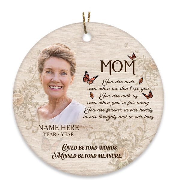 Mom Memorial Ornament - In Memory of Mom, Christmas in Heaven, Mother Remembrance Home Decor, Sympathy Memorial Gift for Loss of Mother| NOM88