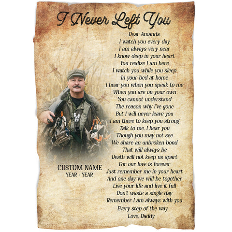 I Never Left You memorial blanket personalized picture fleece/sherpa throw remembrance sympathy gift N2528