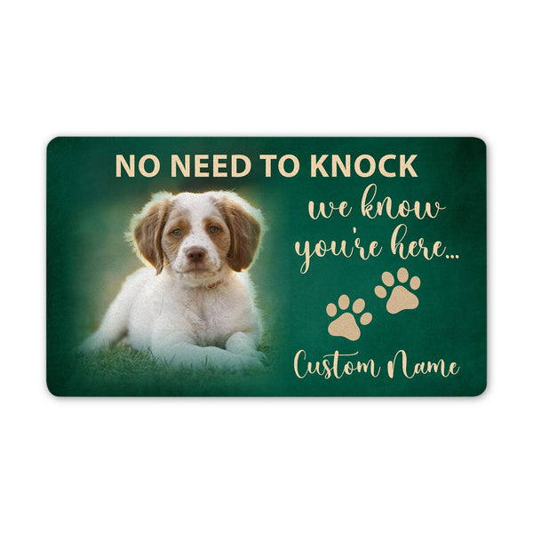 Personalized Dog Doormat - No Need To Knock Doormat - Funny Dog Welcome Doormat Dog Lover Gift Front Door Decor Dog Mat - JD42