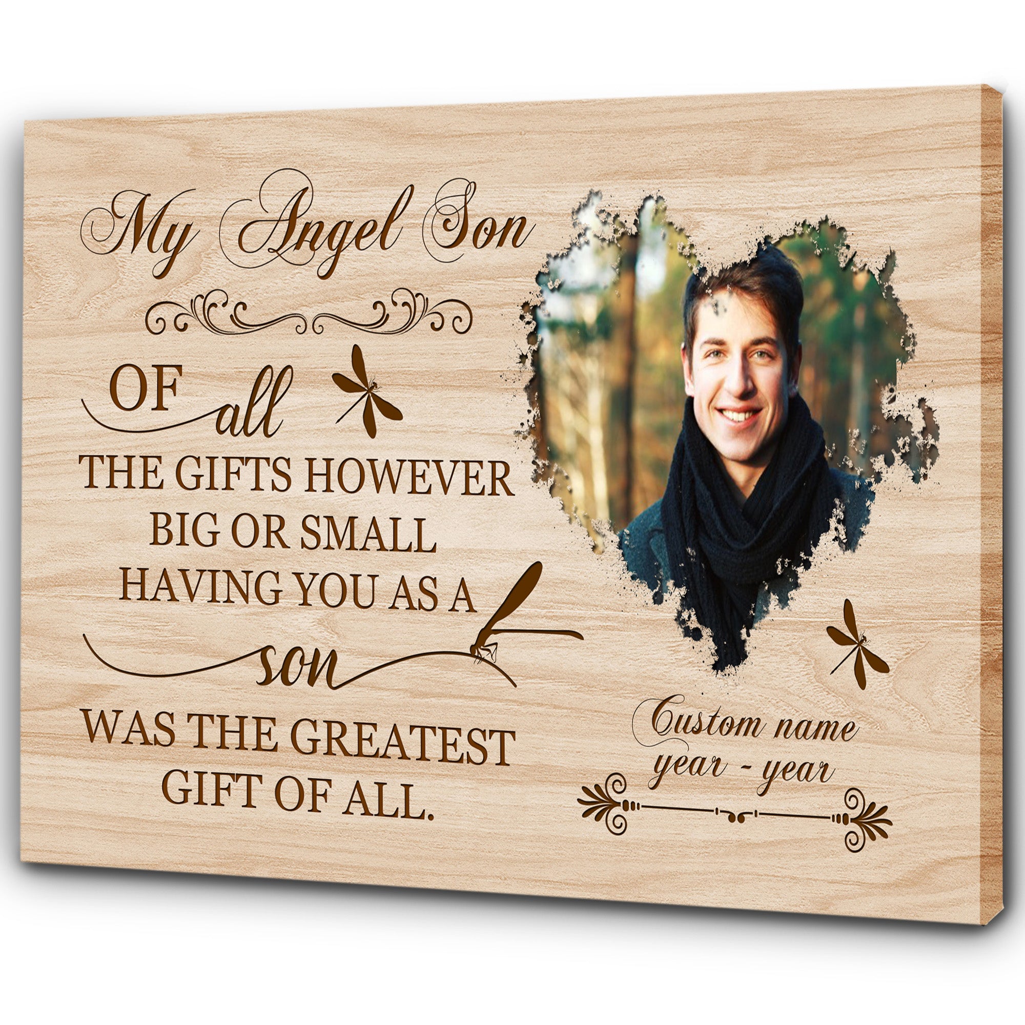 My Angel Son Canvas| Personalized Son Memorial Canvas| Son Memorial Canvas, Memorial Gift, Son Remembrance| Sympathy, Bereavement Gift, Son in Memory| T1091