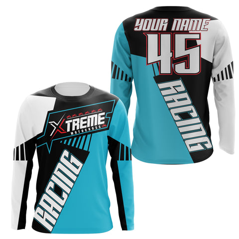 Adult&Kid Extreme Motocross racing jersey UPF30+ personalized dirtbike long sleeve off-road bikers NMS1077