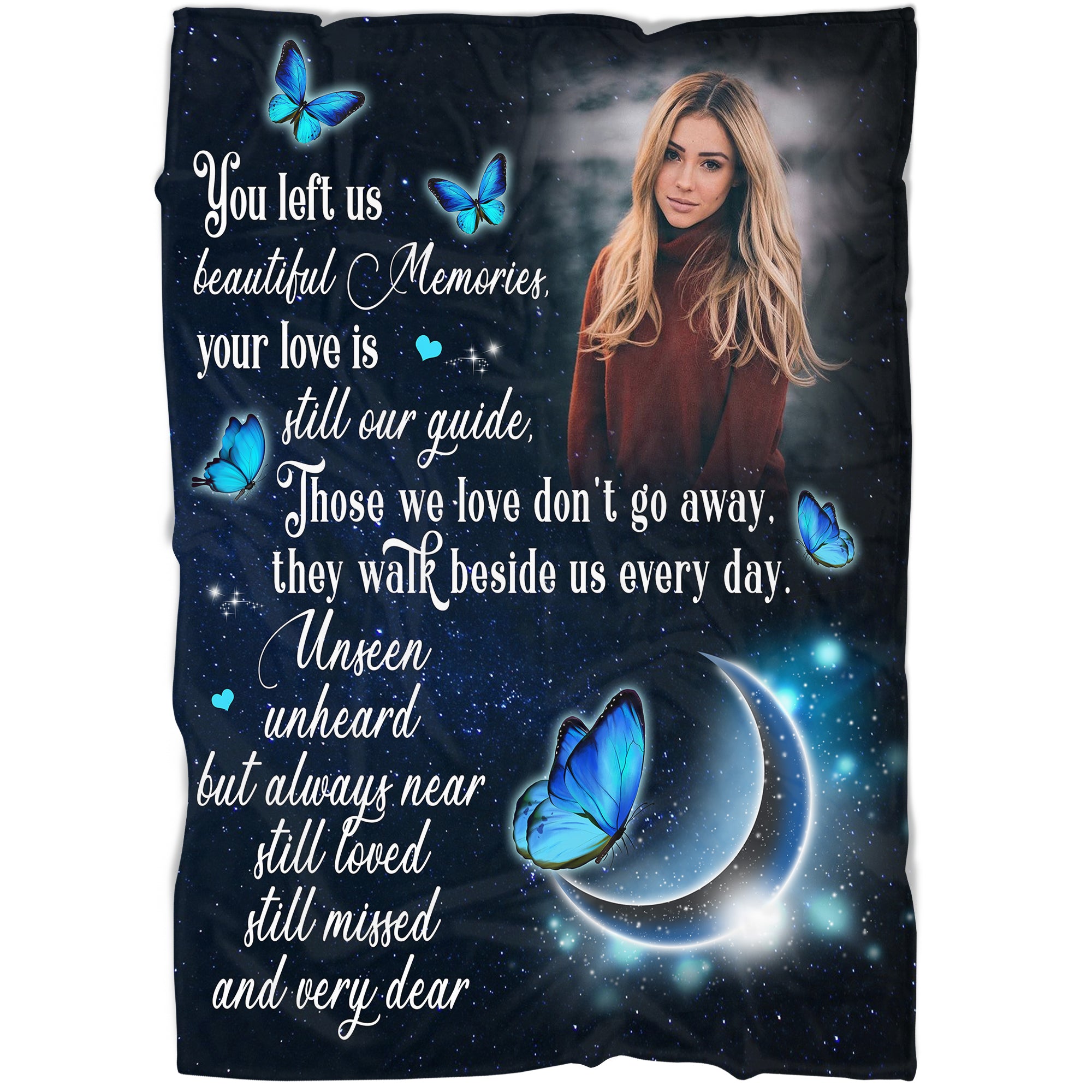 Sympathy blanket for loss of loved one, Remembrance Memorial blanket throw for loss of Mom Dad - VTQ207