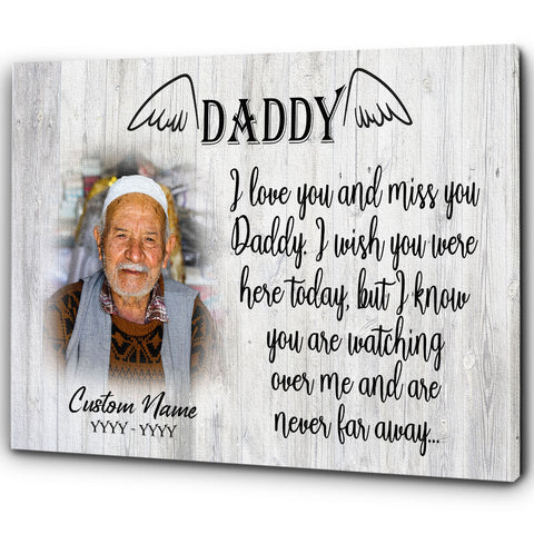 Dad remembrance canvas - Personalized bereavement picture frame, sympathy loss gift for father CNT02