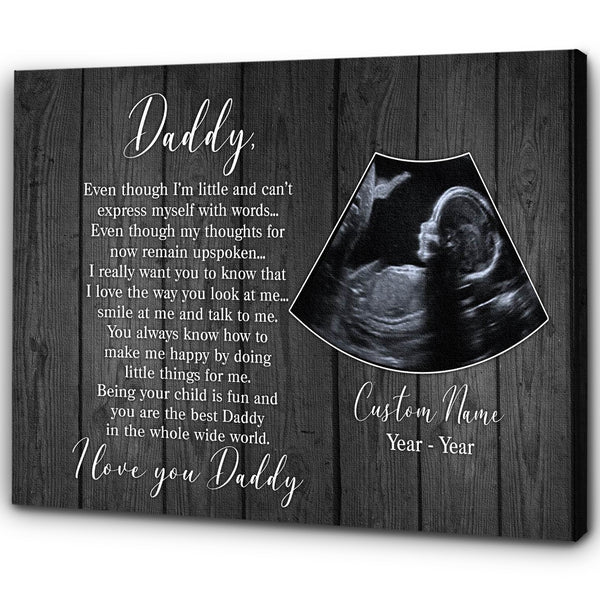 First Father's Day Gift| Custom Sonogram Canvas for New Dad, 1st Time Dad, Expecting Father, Baby Reveal| JC872