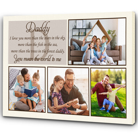 Personalized Canvas Father's Day Gift for Dad, Gift for Father, Dad  Photo Collage Canvas, Dad Birthday JC895