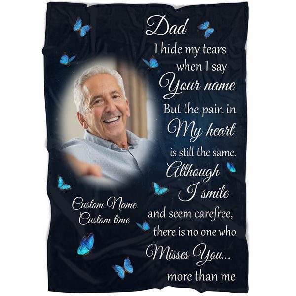 Personalized Dad Remembrance Blanket, Sympathy Throw for Loss of Father in Memory of Dad Bereavement N2690