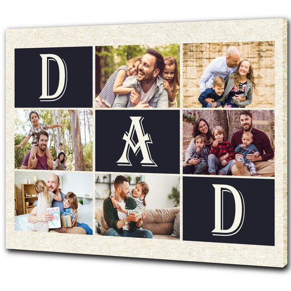 Personalized Dad Photo Collage Canvas| Sentiment Gift for Father, Father's Day Gift, Dad Birthday Gift| JC900