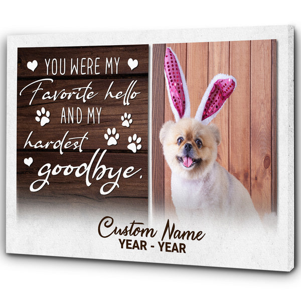 Personalized Memorial Gifts for Loss of Dog Cat - Sympathy Canvas with Your Custom Photo- VTQ23