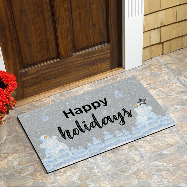 Christmas Doormat - Happy Holiday Doormat - Christmas Sign Christmas Decoration for Outdoor Indoor - Winter Sign Welcome Mat Holiday Decor for Xmas - JD35