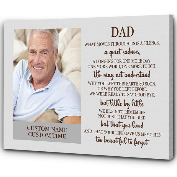 Personalized Memorial Gift for loss of Dad Deepest Grief Sympathy Canvas for loss of loved one VTQ66