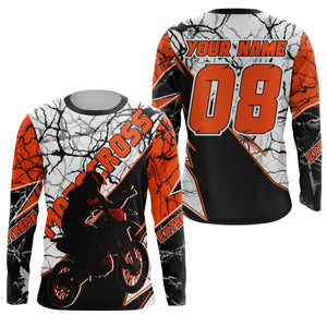 Kid&Adult Motocross jersey personalized UPF30+ dirt bike racing long sleeves cool offroad bikers NMS1093