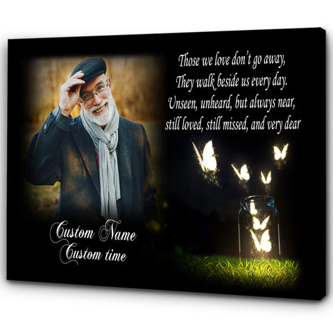 Remembrance Personalized Canvas, Sympathy Gifts for Loss of Dad Mom, Memorial Gifts for Loss of Loved One - VTQ123