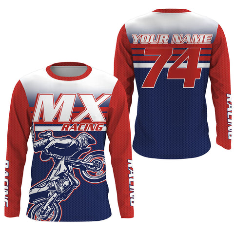 Extreme custom dirt bike riding kid men women UV jersey for biker Motocross shirt red MX off-road PDT192