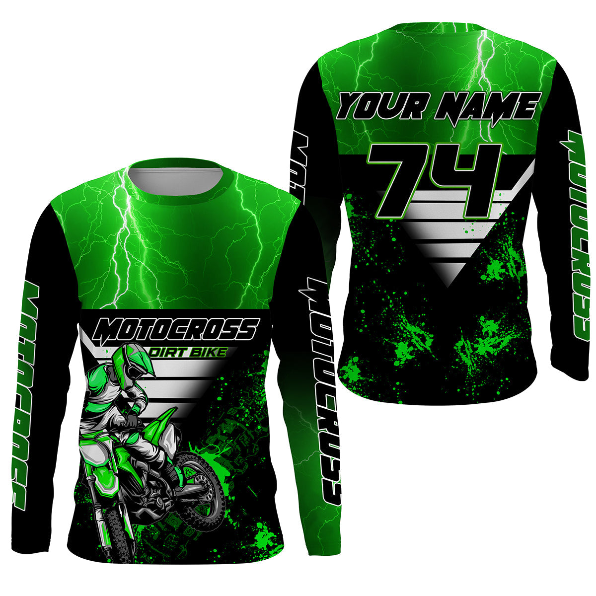 Xtreme dirt bike custom green MX jersey UPF30+ kid men women Motocross racing motorcycle shirt PDT68