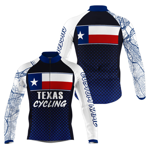 Texas flag men's cycling jersey with full zipper 3-rear pockets UPF50+ bicycle MTB BMX clothes| SLC142