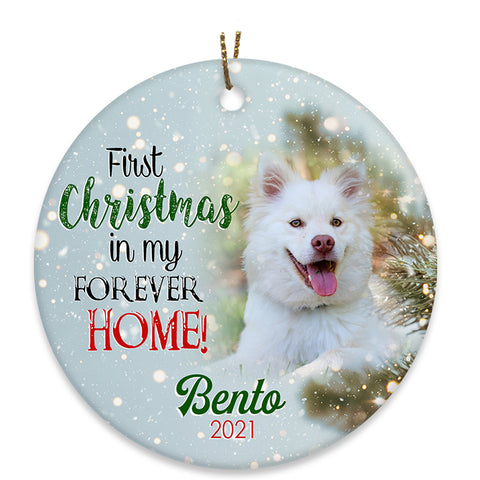Personalized Dog Ornament| First Christmas in My Forever Home Dogs First Christmas Ornament 2022 AP182