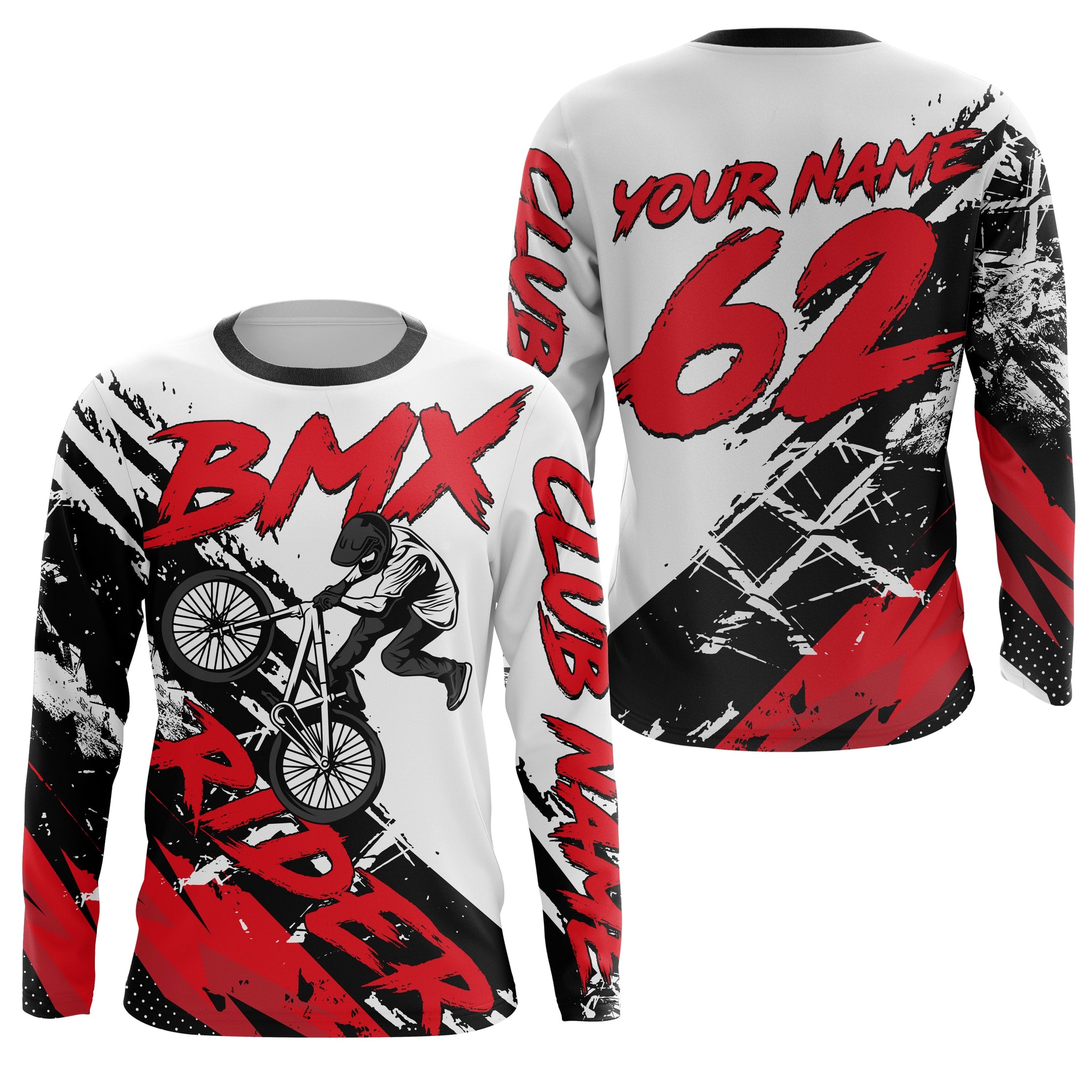Red BMX custom jerseys UPF30+ Off-road rider shirt Cycling gear BMX clothing youth| SLC85