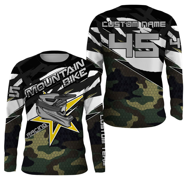 Camo mountain biking jersey Adult Kid cycling gear UPF30+ sun shirt Youth MTB motocross racewear| SLC134