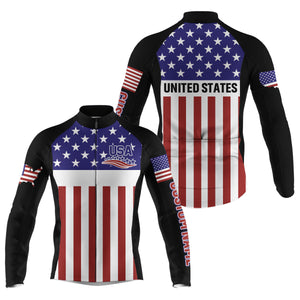 Men Women American cycling jersey UPF50+ USA bike shirt with 3 pockets full zip MTB BMX cycle gear| SLC163