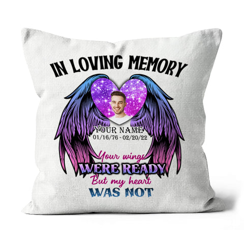 In Loving Memory Personalized Memorial Pillow Remembrance Loved One in Heaven Sympathy Gift 1-side Print| NPL83