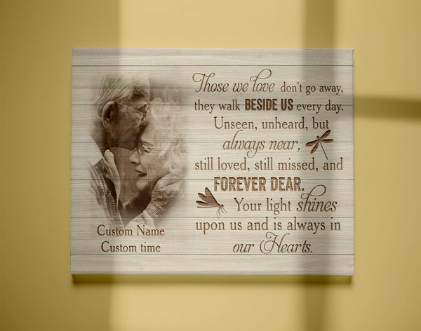 Memorial Canvas - Custom Deceased Photo Canvas Memorial Gift Sympathy Gift for Loss Father, Mother, Husband, Wife in Heaven Bereavement Remembrance Canvas for Deceased Loved One - JC139