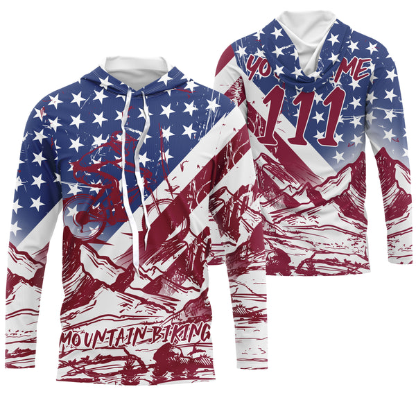 Patriotic Mountain Biking Gear Personalized UPF30+ MTB American Downhill off-road Cycling shirt| SLC27