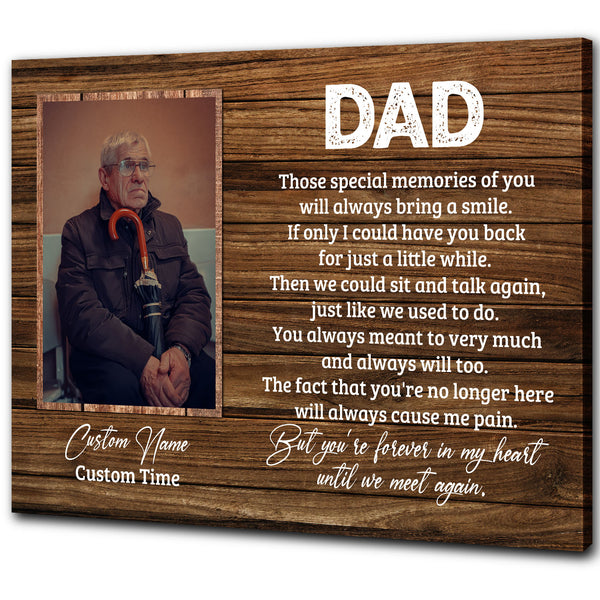 Dad Memorial Canvas| Those Special Memories of You| Personalized Memorial Gift for Loss of Father| JC886