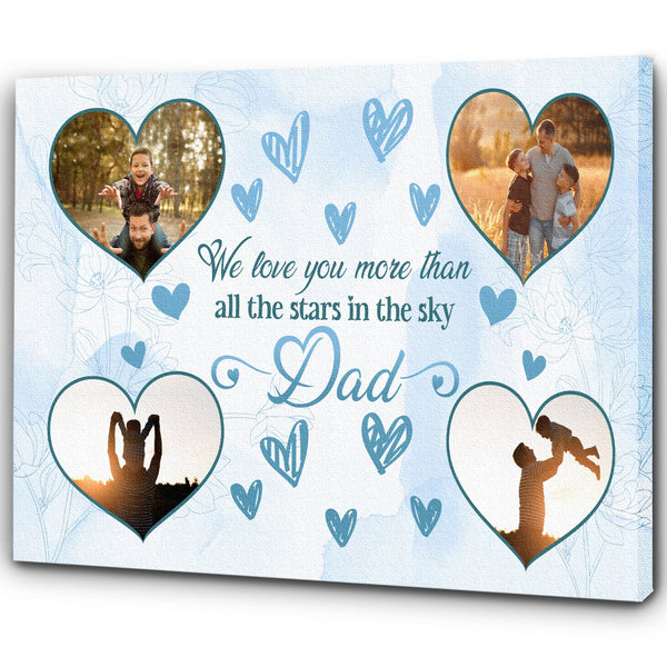 Dad Personalized Canvas Custom Photo Collage We Love You Fathers Day Gift for Best Dad Ever Keepsake| N2565