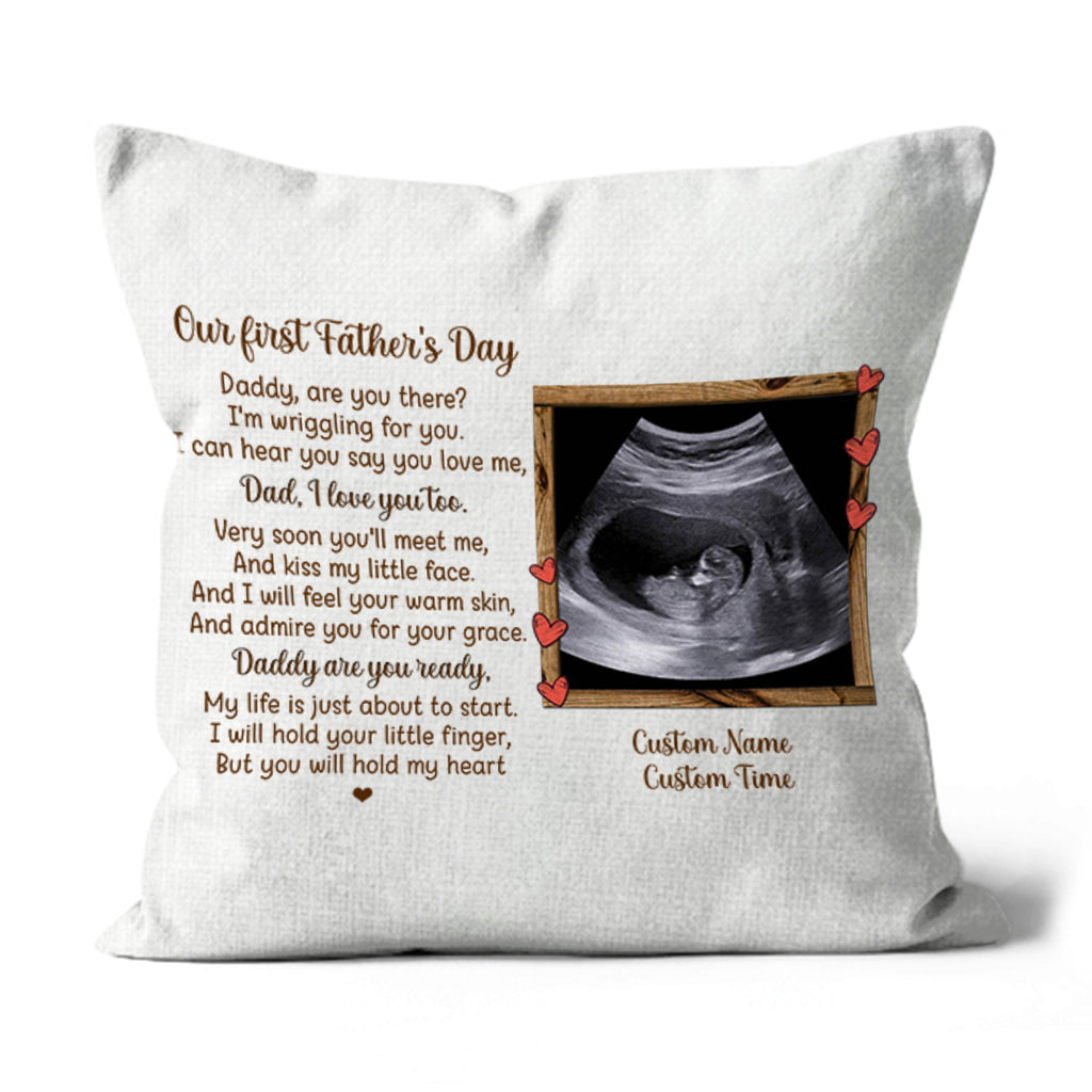 Love at First Sight Sonogram Picture Pillow, Gender Reveal Gift