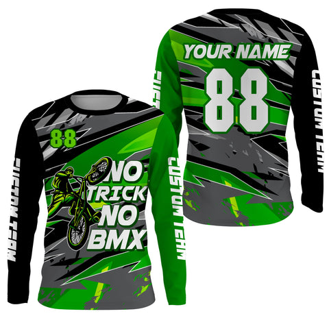 Green BMX racing jersey Custom lightweight UPF30+ sun shirt youth adult Cycling motocross racewear| SLC111