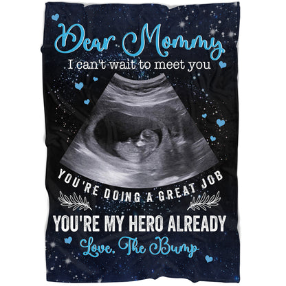 Mom To Be Blanket Personlized Sonogram Photo, First Mother's Day Gift for Expecting Mom, 1st Time Mother N2540
