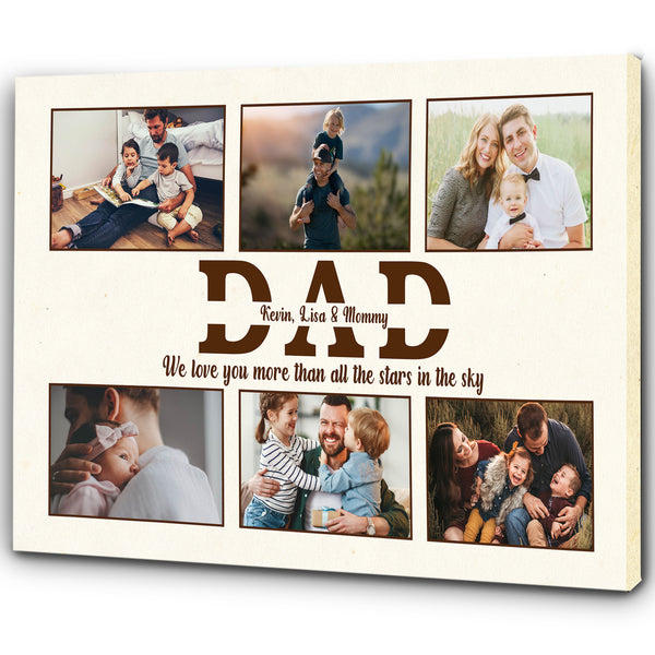 Personalized Dad Canvas from Daughter Son| We Love You| Father's Day Gift for Dad, Father, Husband| JC898