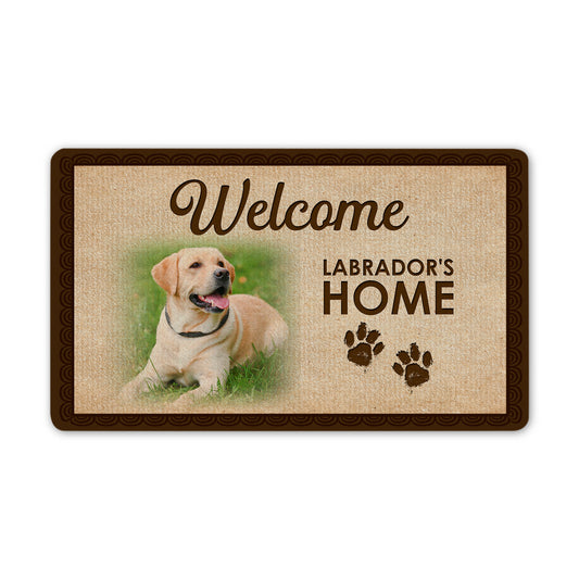 Dog Doormat for Labrador Retriever Lover - Welcome To Labrador's Home Doormat - Dog Lover  Gift for Dog Mom Dog Dad Dog Owner - Dog Theme Indoor Outdoor Decoration - JDM53 A02M01