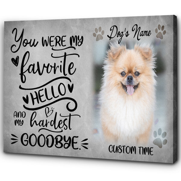 Personalized Memorial Gifts for Loss of Dog Cat Favorite Hello Hardest Goodbye Remembrance Keepsake VTQ32