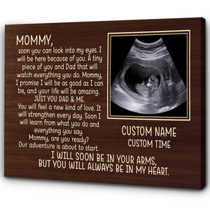 Personalized New Mom Canvas| Just You Dad and Me| First Mother's Day Gift from New Mom Expecting Mom| JC826