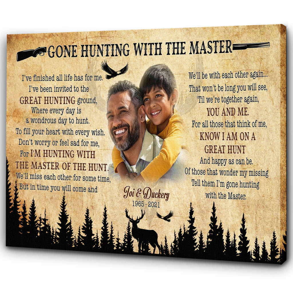 Personalized Memorial Gone Hunting Canvas Memorial for Hunter Deer Hun –  Myfihu