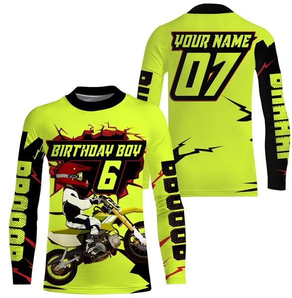 Brap kids custom Birthday Motocross jersey UPF30+ dirt bike boys girls youth MX racing long sleeve NMS1069